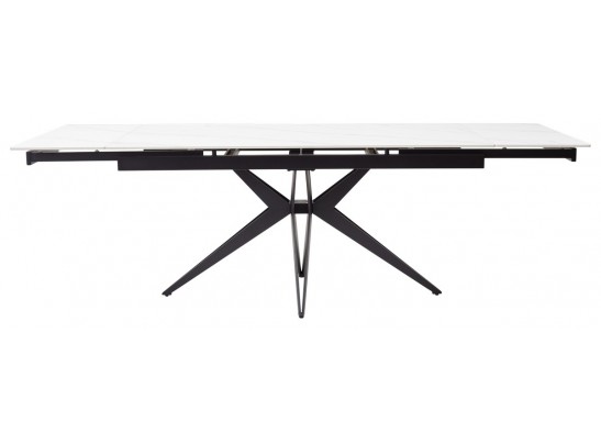 Стол FORIO 160 MATT WHITE MARBLE SOLID CERAMIC / BLACK, ®DISAUR в Каменске-Уральском