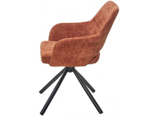 Стул NURI 180 град. поворот. 3018-09 терракотовый, шенилл/ черный каркас, ®DISAUR в Каменске-Уральском