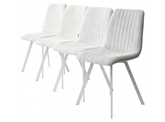 Стул ELVIS WZ2042-19 галечный серый фактурный велюр/ белый каркас в Каменске-Уральском