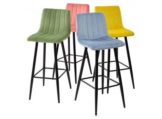 Барный стул DERRY G108-17 живой коралл, велюр в Каменске-Уральском