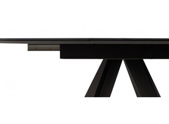 Стол БОНЖУР 100 ЧЕРНЫЙ МРАМОР, черная шагрень, стекло / ЧЕРНЫЙ каркас в Каменске-Уральском