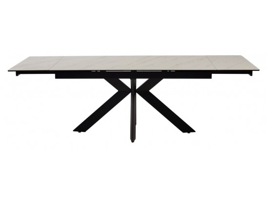 Стол BELLUNO 160 MARBLES KL-99 Белый мрамор матовый, итальянская керамика/ черный каркас, ®DISAUR в Каменске-Уральском
