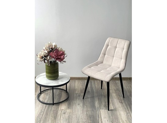 Стул CHIC HE622-01/ HE622-05 топленое молоко, ткань/ черный каркас в Каменске-Уральском