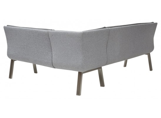 Скамья угловая MALIAN GREY 211х171,5 см, экокожа + ткань в Каменске-Уральском
