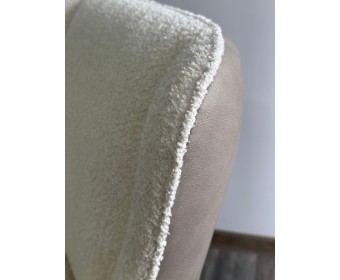 Стул VOLCANO Белый Wales-101, ткань / светло-бежевый Maison 09, экокожа/ черный каркас, DISAUR