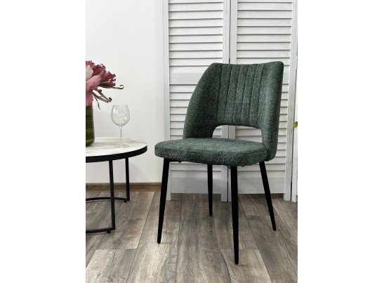 Стул LONDON UF998-11 малахит, букле / черный каркас / Товарный знак DISAUR в Каменске-Уральском
