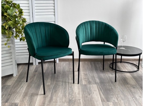 Стул JUST, цвет Velutto 33 Изумрудный, велюр / черный каркас в Каменске-Уральском