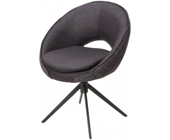 Стул ANABEL 360 град. поворот Черный Maison 99# / OTE COBBLE 457 / серый каркас, ®DISAUR