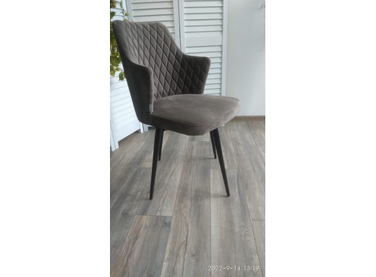 Стул HERMAN 360 град. ГРАФИТ #14, велюр / черный каркас в Каменске-Уральском