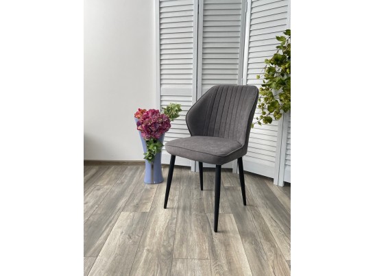 Стул VENA, цвет B28 Темно-серый, велюр/ черный каркас в Каменске-Уральском