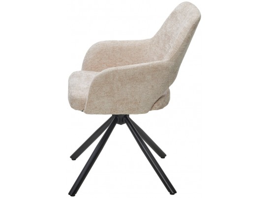 Стул NURI 180 град. поворот. 3018-10 бежевый, шенилл/ черный каркас, ®DISAUR в Каменске-Уральском