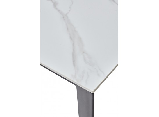 Стол CORNER 120 MATT WHITE MARBLE SOLID CERAMIC / BLACK, ®DISAUR в Каменске-Уральском