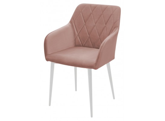 Стул BRANDY-X РОЗОВЫЙ #15, велюр/ белый каркас в Каменске-Уральском
