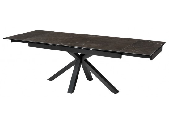 Стол ALTO 160 KL-135 Темно-серый мрамор матовый, итальянская керамика/ BLACK в Каменске-Уральском