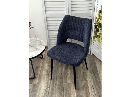 Стул LONDON UF998-13 темно-синий, букле / черный каркас / Товарный знак DISAUR в Каменске-Уральском