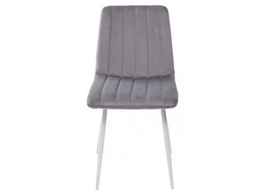 Стул DUBLIN G062-40 серый, велюр / белый каркас в Каменске-Уральском