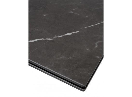 Стол ALEZIO 160 KL-135 Темно-серый мрамор матовый, итальянская керамика/ BLACK в Каменске-Уральском