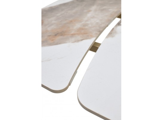 Стол ALATRI 120 GLOSS LUXURY PANDORA SOLID CERAMIC / шампань, ®DISAUR в Каменске-Уральском