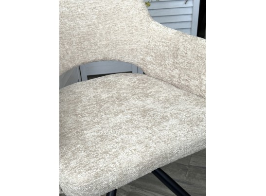 Стул NURI 180 град. поворот. 3018-10 бежевый, шенилл/ черный каркас, ®DISAUR в Каменске-Уральском