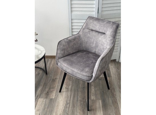 Стул RENLY 180 град. поворот. 7525-180 Серый, велюр / Черный, ®DISAUR