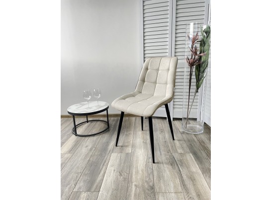 Стул CHIC VF-01/ VF-02 светло-бежевый/ бежевый, ткань/ черный каркас в Каменске-Уральском