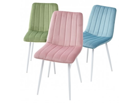 Стул DUBLIN G062-40 серый, велюр / белый каркас в Каменске-Уральском