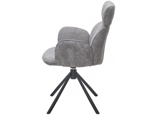 Стул VARDY 360 град.поворот. Brego-07 Серый, ткань/ 7525-180 Серый, велюр/Черный, ®DISAUR