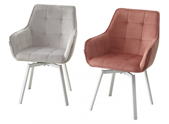 Стул MAVERICK 360 град. поворот. BLUVEL-03 LIGHT GREY, велюр/ белый каркас, в Каменске-Уральском