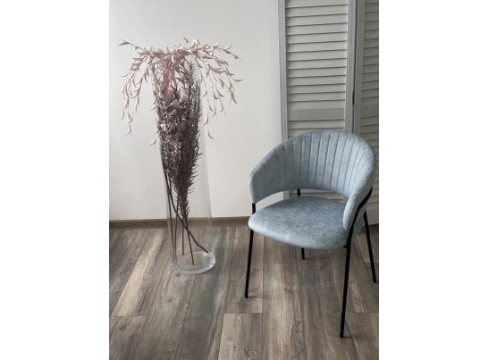 Стул ГЕММА, цвет RAIN 13 blue, велюр / черный каркас в Каменске-Уральском