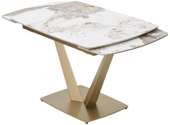 Стол ALATRI 120 GLOSS LUXURY PANDORA SOLID CERAMIC / шампань, ®DISAUR в Каменске-Уральском