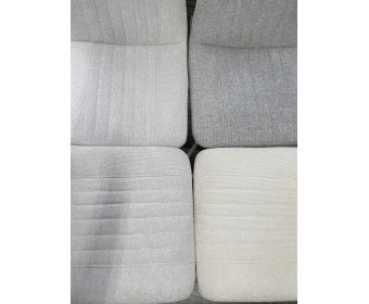 Стул ELVIS WZ2042-02 светло-бежевый фактурный велюр / белый каркас 