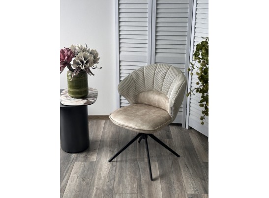 Стул ASTRA 360 град. поворот Белый Sonic 23 ткань / 7525-01 велюр / черный каркас, ®DISAUR