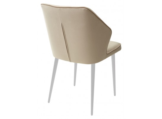Стул SEATTLE-V БЕЖЕВЫЙ #5, велюр / белый каркас в Каменске-Уральском