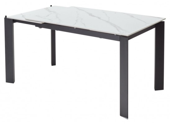 Стол CORNER 120 MATT WHITE MARBLE SOLID CERAMIC / BLACK, ®DISAUR в Каменске-Уральском