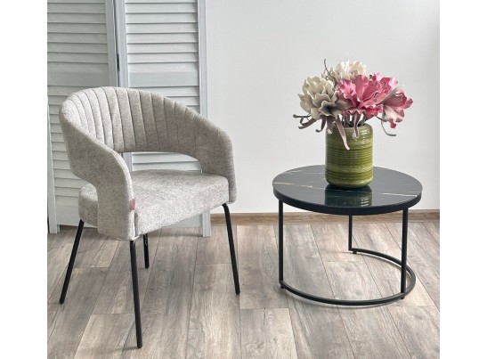 Стул SNUG 3018-03 светло-серый, шенилл / черный каркас, ®DISAUR в Каменске-Уральском