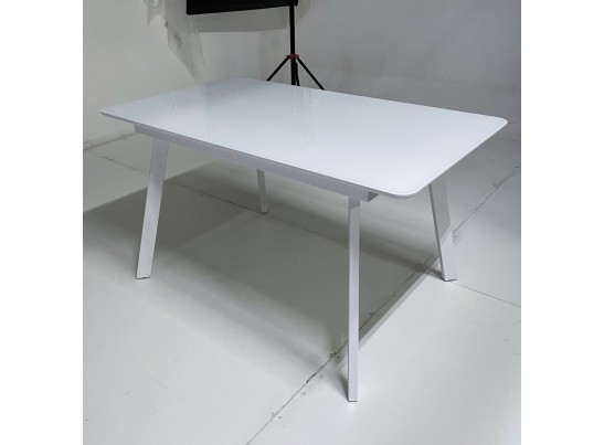 Стол АРУБА 140 Белый, стекло / белый каркас в Каменске-Уральском