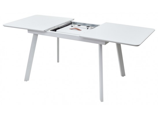 Стол АРУБА 140 Белый, стекло / белый каркас в Каменске-Уральском