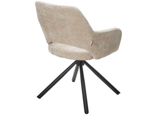 Стул NURI 180 град. поворот. 3018-10 бежевый, шенилл/ черный каркас, ®DISAUR в Каменске-Уральском