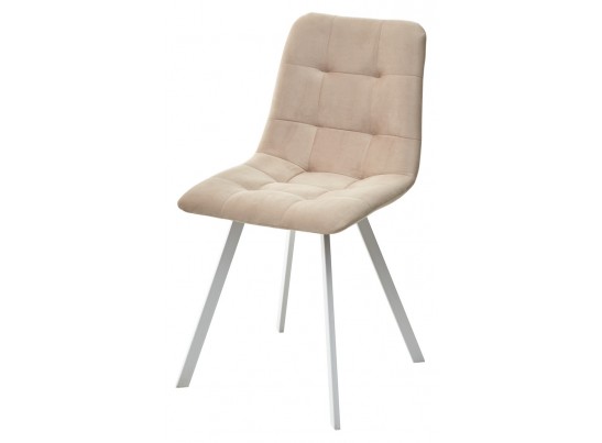 Стул CHILLI-Q SQUARE бежевый #5, велюр / белый каркас, 4 шт./1 к, в Каменске-Уральском