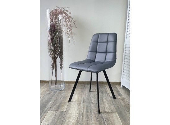 Стул CHILLI SQUARE HK017-09 серо-черничный, PU/ черный каркас в Каменске-Уральском