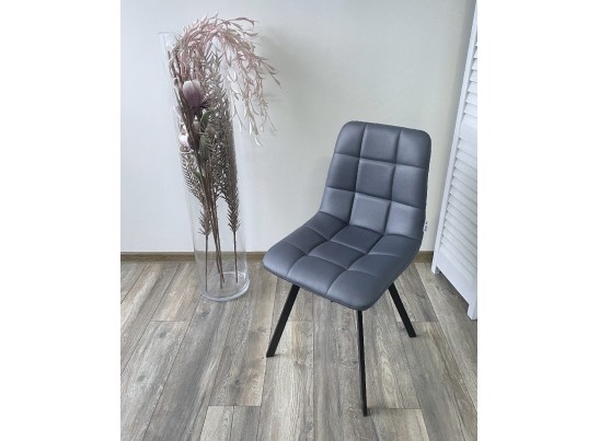 Стул CHILLI SQUARE HK017-09 серо-черничный, PU/ черный каркас в Каменске-Уральском