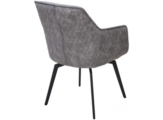 Стул RENLY 180 град. поворот. 7525-180 Серый, велюр / Черный, ®DISAUR