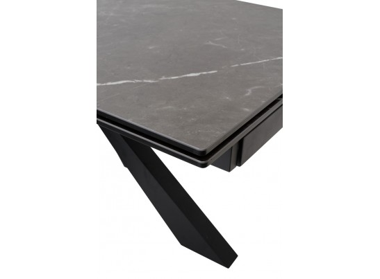 Стол ALEZIO 160 KL-135 Темно-серый мрамор матовый, итальянская керамика/ BLACK в Каменске-Уральском