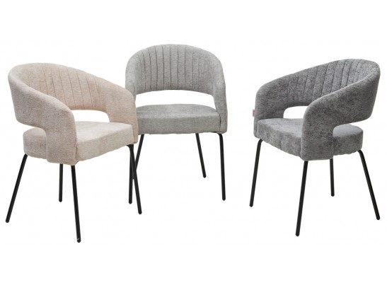 Стул SNUG 3018-03 светло-серый, шенилл / черный каркас, ®DISAUR в Каменске-Уральском