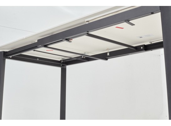 Стол CORNER 120 MATT WHITE MARBLE SOLID CERAMIC / BLACK, ®DISAUR в Каменске-Уральском