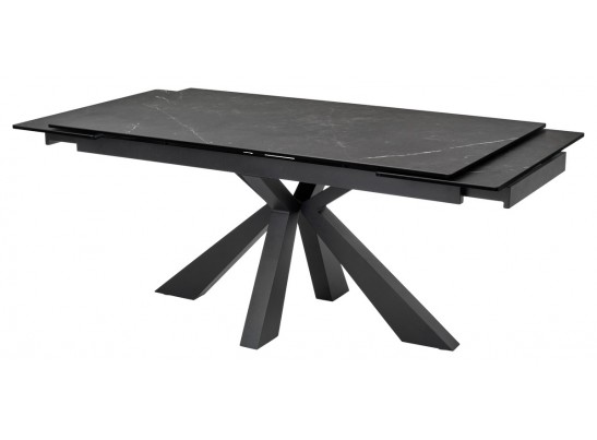 Стол ALEZIO 160 KL-135 Темно-серый мрамор матовый, итальянская керамика/ BLACK в Каменске-Уральском