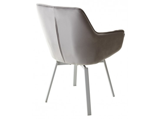 Стул MAVERICK 360 град. поворот. BLUVEL-03 LIGHT GREY, велюр/ белый каркас, в Каменске-Уральском