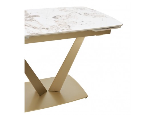 Стол ALATRI 120 GLOSS LUXURY PANDORA SOLID CERAMIC / шампань, ®DISAUR в Каменске-Уральском