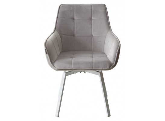 Стул MAVERICK 360 град. поворот. BLUVEL-03 LIGHT GREY, велюр/ белый каркас, в Каменске-Уральском