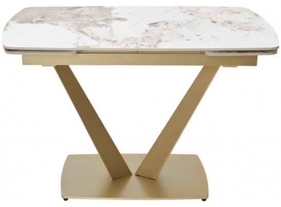 Стол ALATRI 120 GLOSS LUXURY PANDORA SOLID CERAMIC / шампань, ®DISAUR в Каменске-Уральском